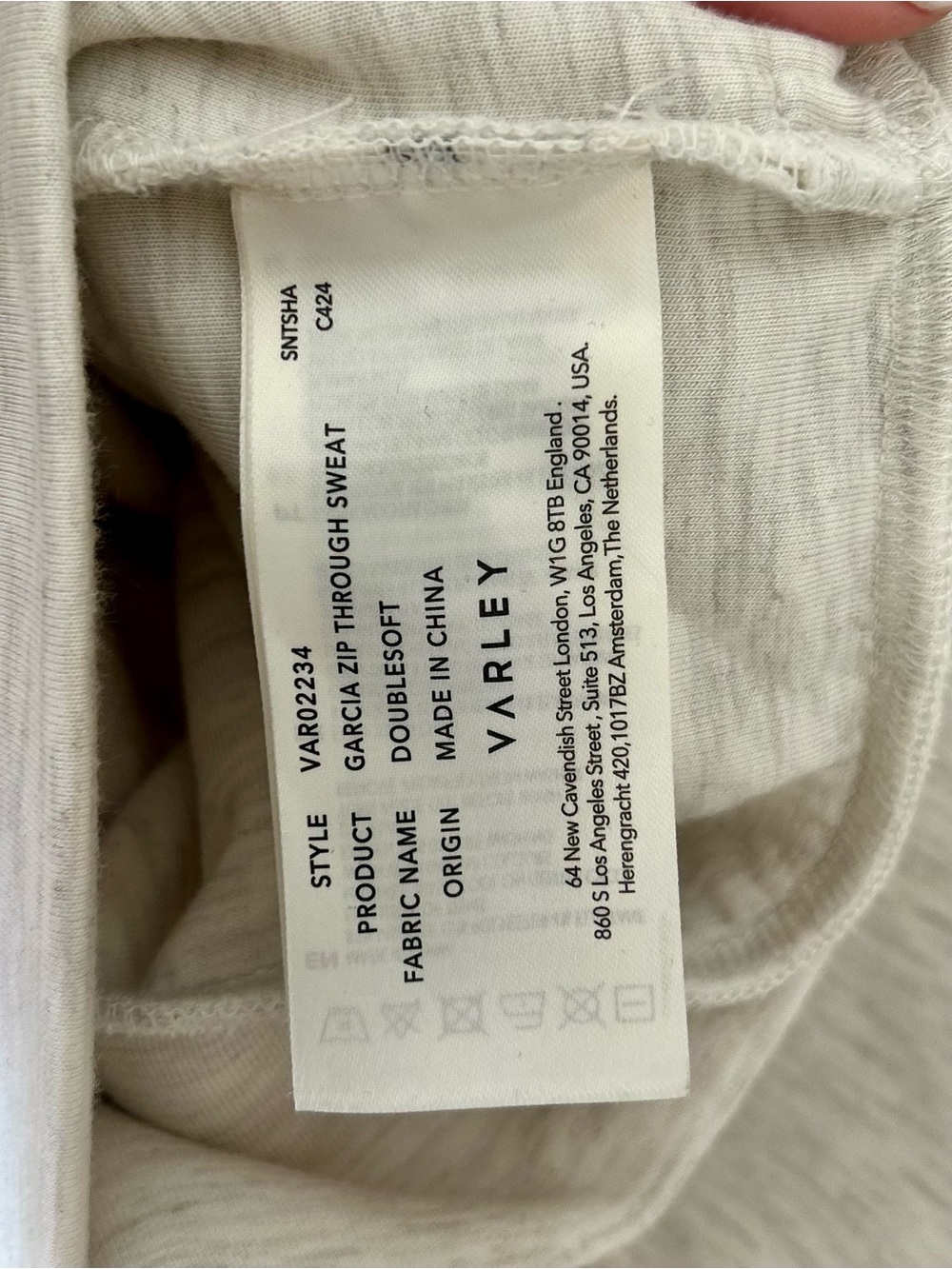Varley DoubleSoft Crew in Light Heather Gray - Picture 9 of 12